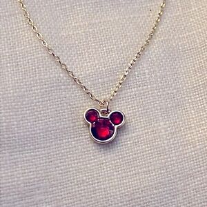 Disney Parks Collection January Mickey Mouse Head Birthstone Necklace